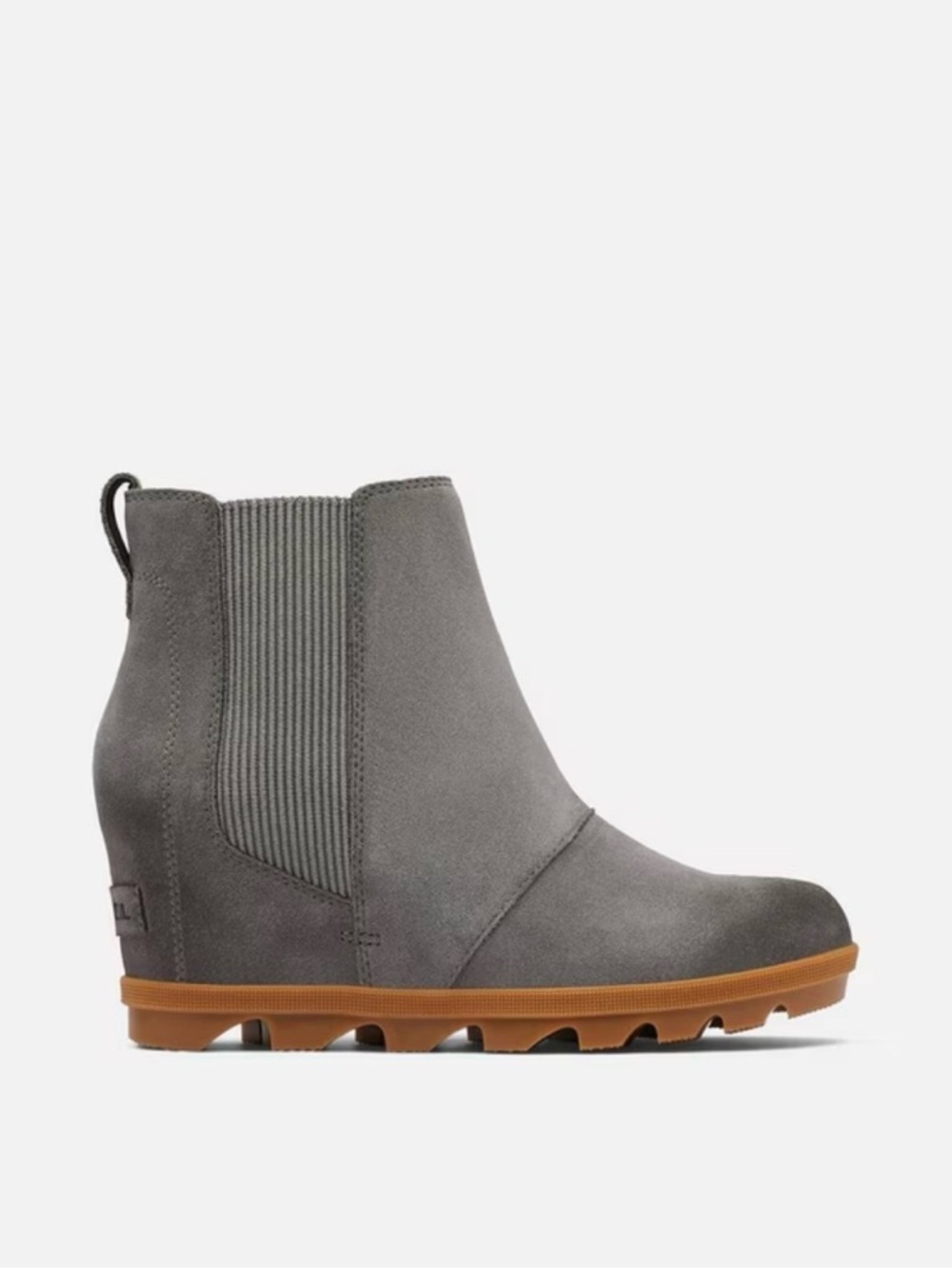 Sorel Joan Wedge Chelsea ll Booties with Tan Lug Sole - Sz 7